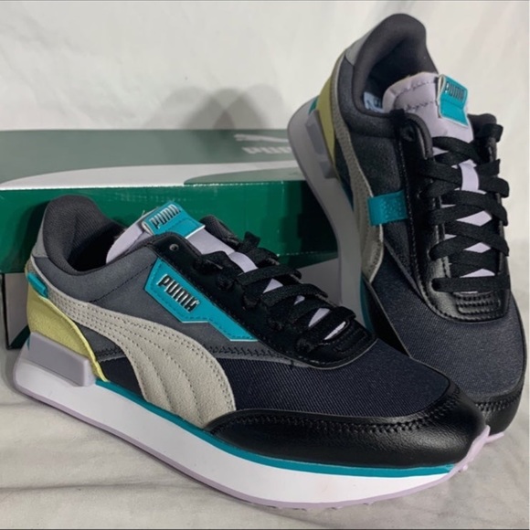 Puma Shoes - Puma Future Rider Galaxy Blue Black White Shoes New Womans Sizes